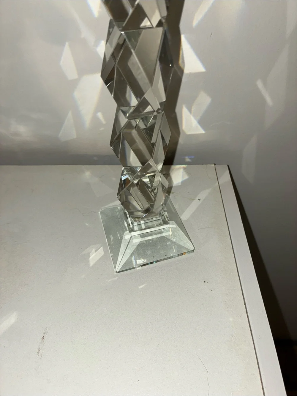 Crystal Glass Clear Chic Prism Candle Holder